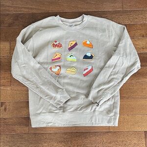 Women’s Beige Crew Neck with Pie Graphics